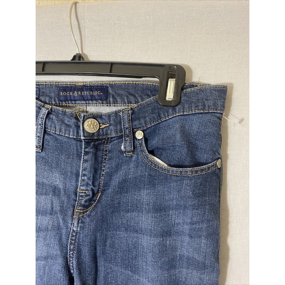 Rock & Republic Women Denim Jeans Dark Wash PANT 8 Medium Regular Bootcut Berlin - Picture 3 of 9
